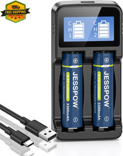 2 Pack 18650 Rechargeable Battery with Charger, Universal Charger for 3.7V Re...