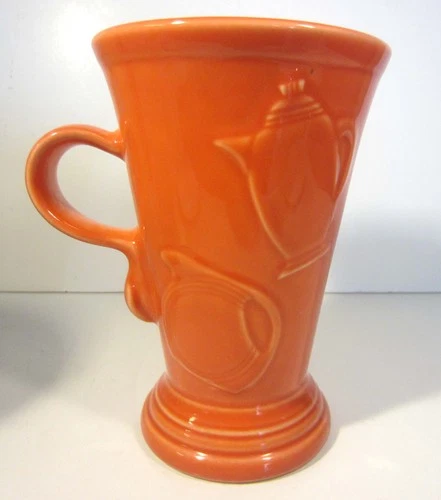 Fiesta Persimmon Pedestal Mug Fiestaware Tall Coffee Cup Cappuccino Latte