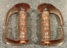 Rossignol ski pole vintage discolored clear molded strapless Pistol GRIPS ONLY