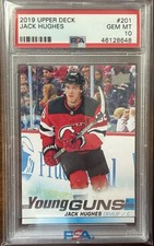 2019-20 Upper Deck #201 Jack Hughes Young Guns PSA 10