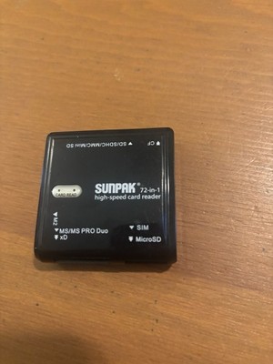 Sunpak 72-in-1 High-Speed Card Reader Built In USB 2.0 Self Storage Plug USED FS