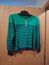 Nic & Zoe Sweater, Sz XL green Striped  #W231198, 24 Long, 20 Armpit To Armp 