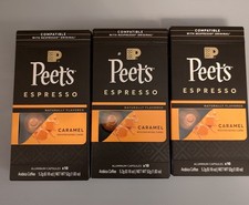Peet's Coffee Caramel Medium Espresso Capsules 30ct Compatible Nespresso Read BB