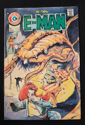 E-MAN 7 1975 Charlton Early John Byrne Backup Rog-2000 Staton Painted