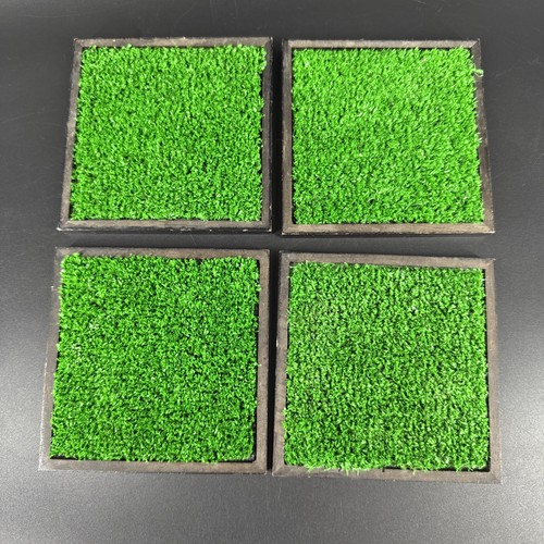 Fake Plastic Grass Astro Turf Square Coasters Cork Beer Football Game Novelty