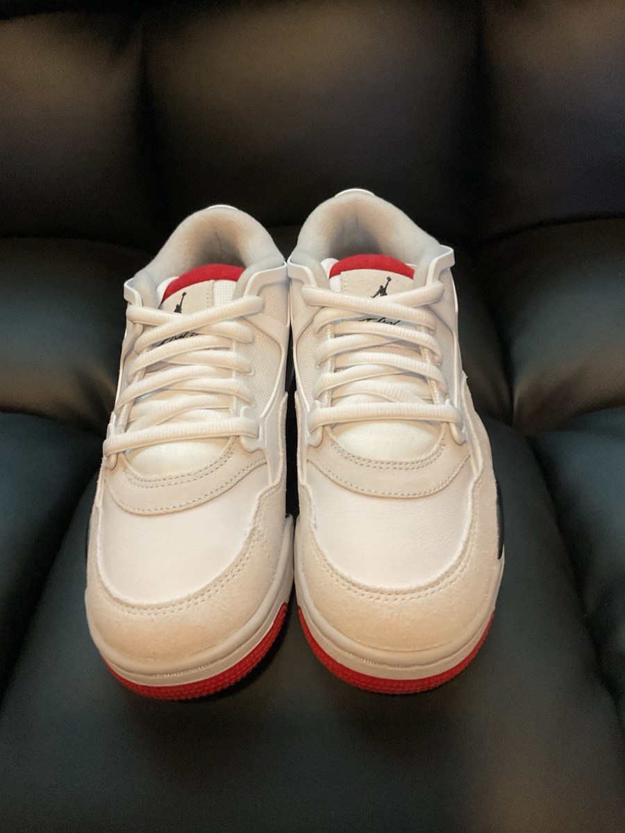 Nike Air Jordan 4 RM GS White Black Red Youth 7 | Women's 8.5
