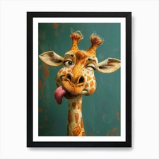 Funny Giraffe Art Print Framed Wall Framed Wall Art Poster Canvas Print Picture