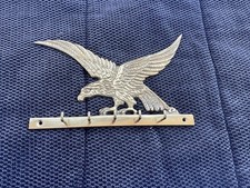 Vintage Solid Brass Eagle Five Hook Key Holder Wall Plaque Mount