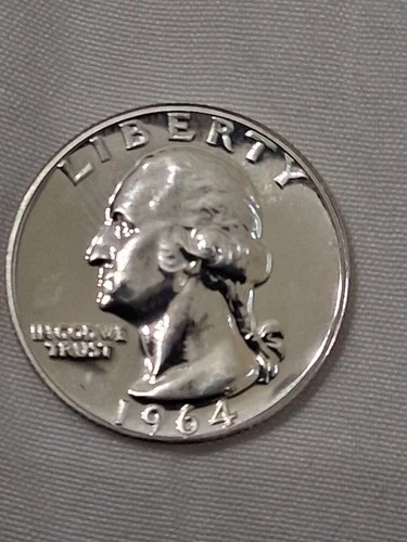 1964 WASHINGTON Proof QUARTER 90% Silver  BU GEM WITH DETAIL!