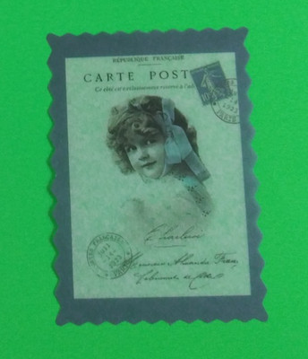 Beautiful Women Postage Stamp Transparent Sticker 2.75'' x 1.78'' (Z)