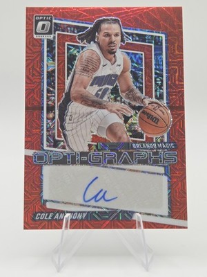 2023-24 Donruss Optic - Cole Anthony - Opti-Graphs - Int'l Red - AUTO