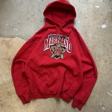 Vintage Russell Athletic University Of Maryland Terrapins UMD Terps Hoodie 2XL