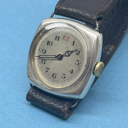 Vintage ROLEX Trench Watch Mens Wrist Watch 1920s Solid Silver 29mm 15J Spare Rp