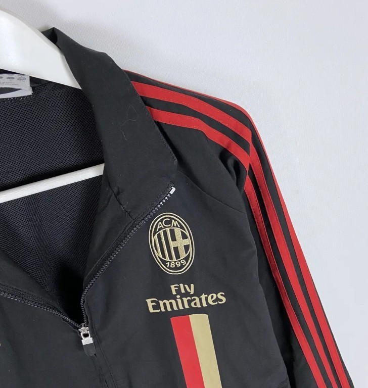 Vintage Adidas AC Milan Fly Emirates Track Jacket Black Red