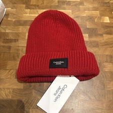 Calvin Klein Jeans Mono Beanie - Candy Apple / Red - One Size BNWOT