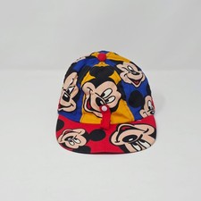 Mickey Mouse Little Kids Hat Cap Stretch Fit Red Blue Yellow Disney AOP Ages 3-7