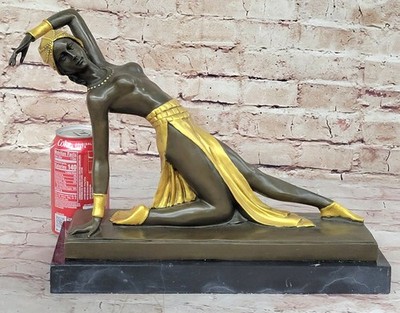 Hand Made Signed Chiparus Art Deco French Dancer Bronze Sculpture Art Decor SALE