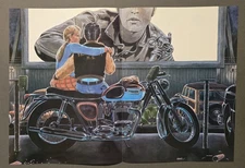 1982 EASYRIDERS IRON HORSE MAGAZINE CENTERFOLD PRINT ART/AD - DRIVE IN MOVIE