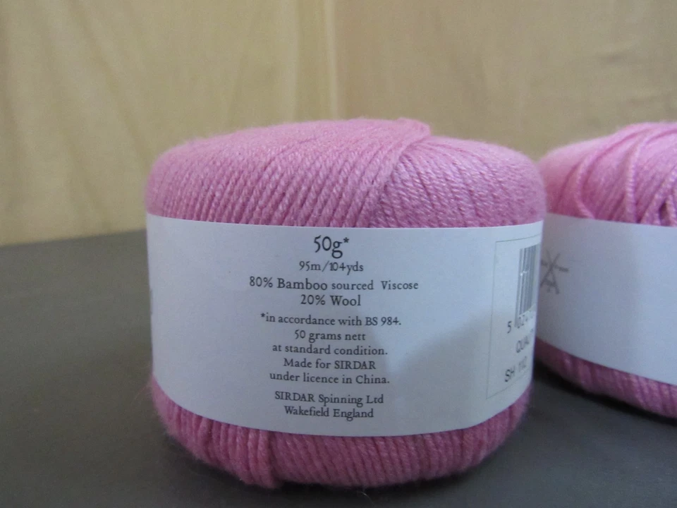 Sirdar Snuggly Baby Bamboo DK yarn 50g/104yd ea, lot of 2 - Image 4 of 4