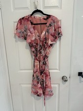 Portmans Pink Floral Dress Size 14 Summer Wedding Races Work Party Cottage core