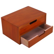 Cassettiera in legno decorativa da tavolo portaoggetti artigianale