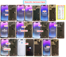 Apple OEM iPhone 14,15 Pro Screen bad LCD with cracked Glass Original