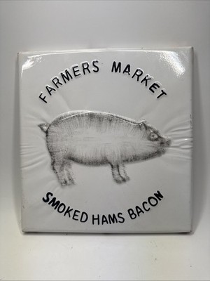 Metal Farmers Market Smoked Ham Bacon Sign Farmhouse Kitchen 12.5x 12