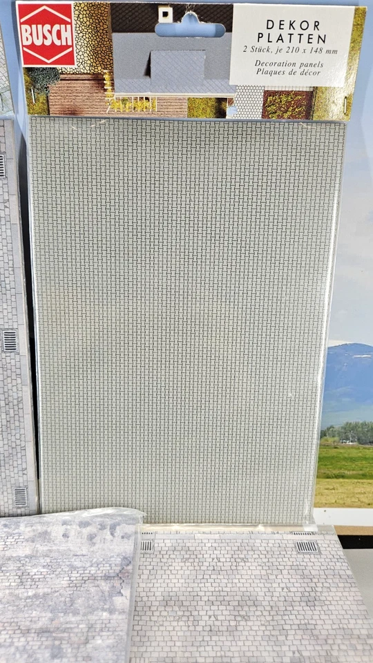 Eight Busch (Germany) HO Scale Decoration Street Panels (6"x8") #7035 & #7414 - Image 3 of 4