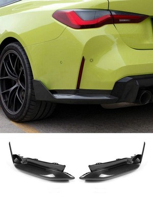 Dry carbon fiber Rear Bumper Corner Splitter Extension For 21-24 BMW G80 M3