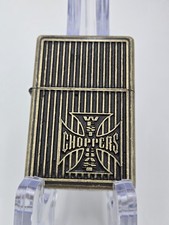 Vintage West Coast Choppers Jesse James Iron Cross Lighter Antique Brass Finish