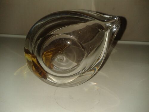Vintage clear/yellow glass in shape of swan figure ash tray. Damage. (A30) - Picture 7 of 7