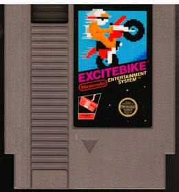 EXCITEBIKE MOTORCYCLE STUNTS AND RACES NES VIDEO GAME CARTRIDGE IN BOX