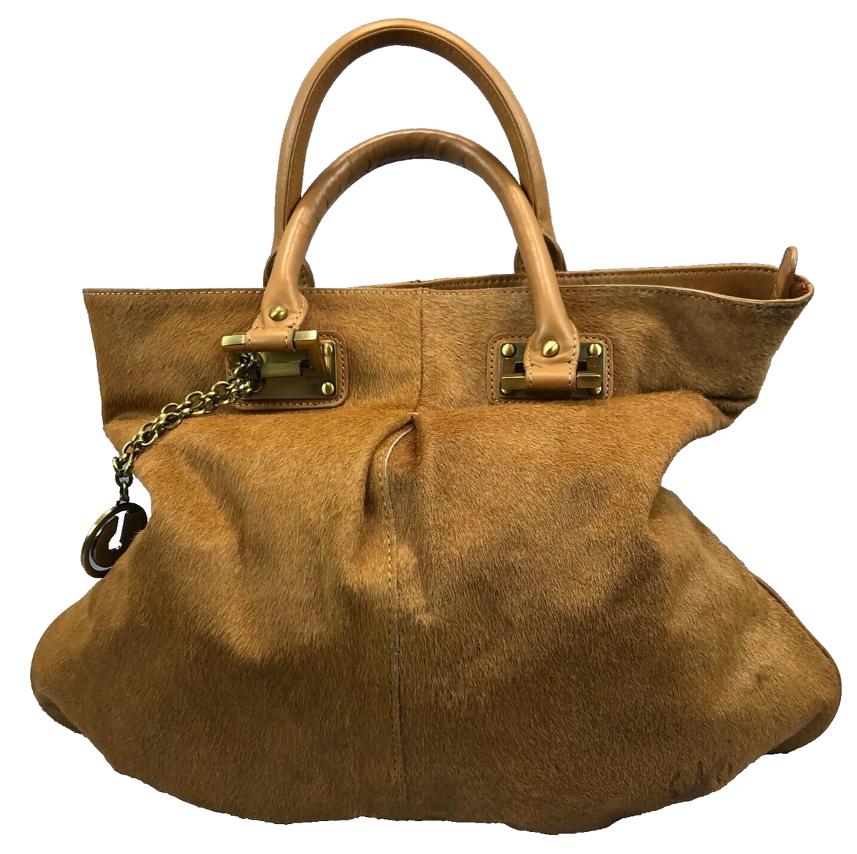 Charles Jourdan Copper Brown Cowhide Leather Large Hobo