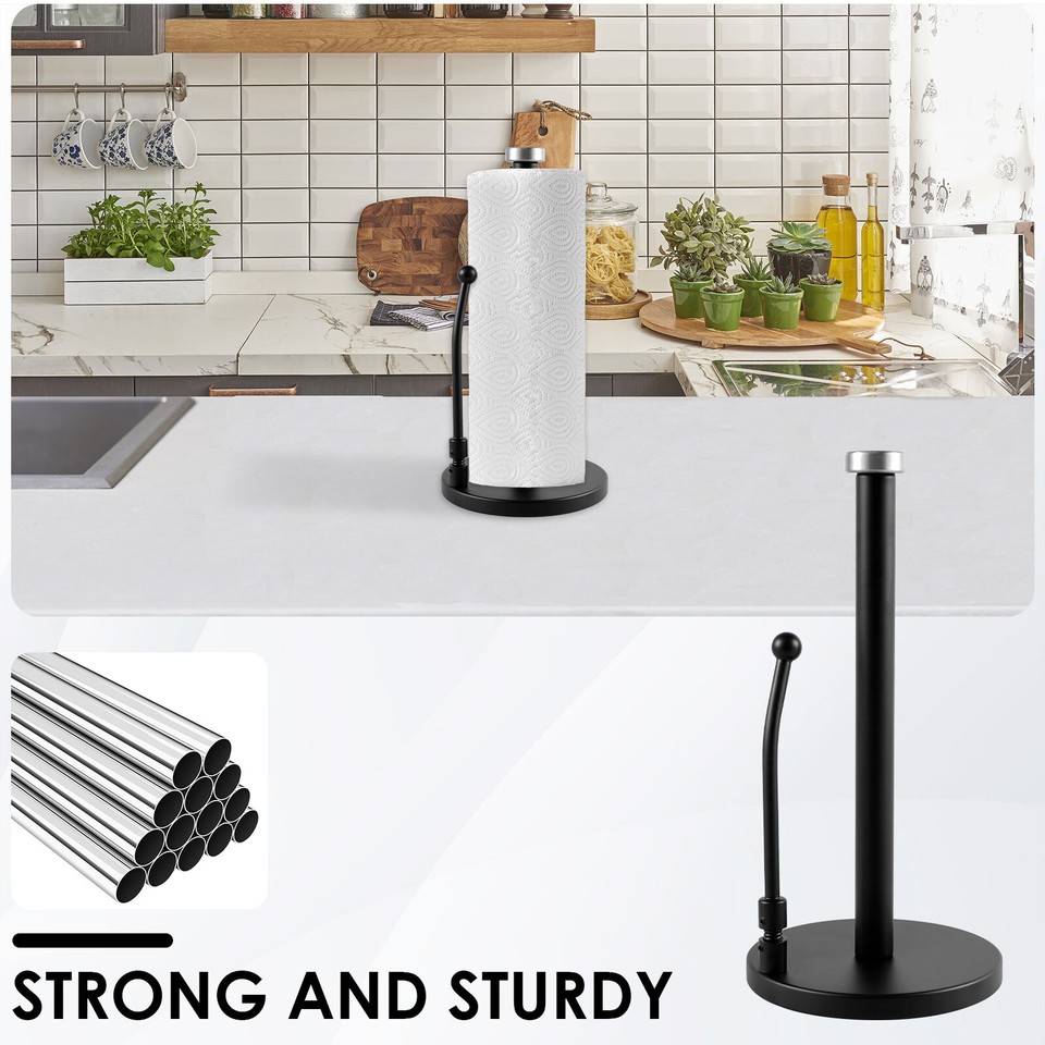 Paper Towel Holder Stainless Steel Paper Roll Holder with Non Slip Base