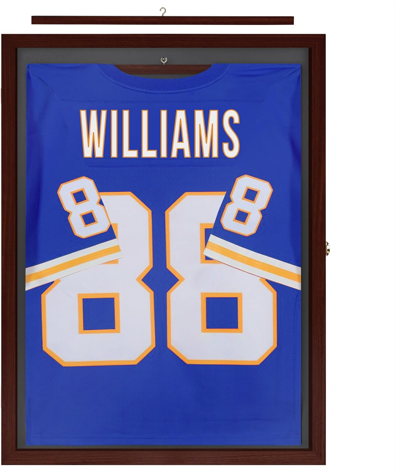 Jersey Frame Display Case in Mahogany - 23X31 Lockable Plexiglass Shadow Box - J-image