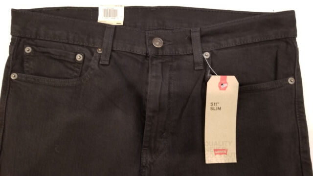 Details about  / Levi/'s 511 Jeans Mens 30X34 Slim Fit Below Waist Black Stretch Jeans New AR75