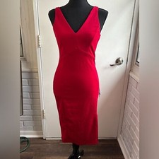 Lulus Iconic Moment Red Midi Bodycon Dress