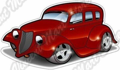 34 Ford Sedan Classic Hot Rod Car Bumper Window Vinyl Sticker Decal 5''X4''