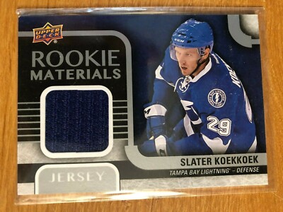 015/16 Upper Deck Rookie Materials Slater Koekkoek jersey RC Tampa Bay Lightning