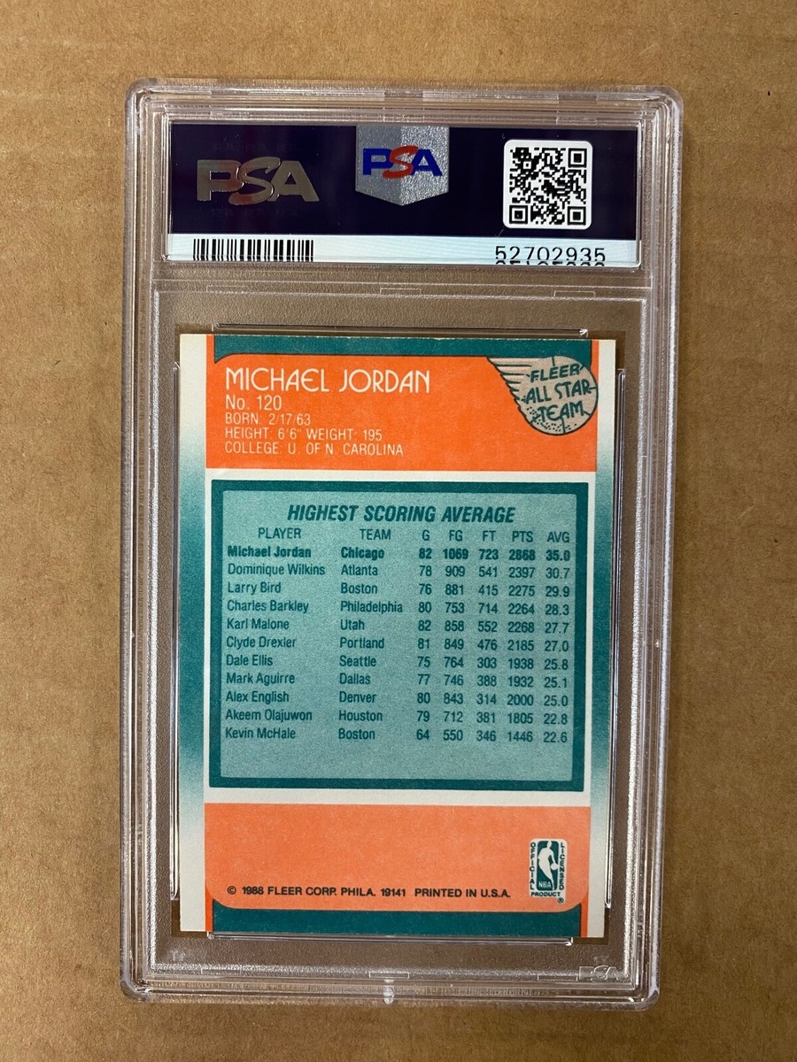 1988/89 Fleer #120 Michael Jordan All-Star PSA MINT 9 Free