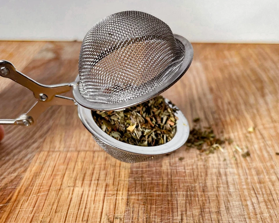 15 infusores de bola de chá de aço inoxidável 11/2" malha de pressão filtro folha solta filtros - Imagem 2 de 4