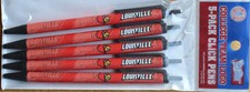 NCAA Team Louisville Cardinals - (5) Click Pens - Black Ink Official Licensed 