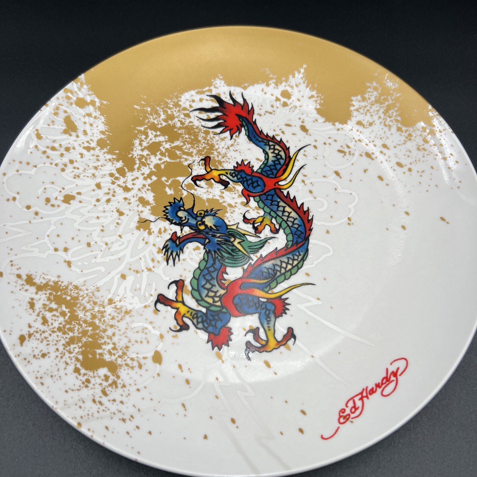 Ed Hardy Life Dragon Dinner Plate