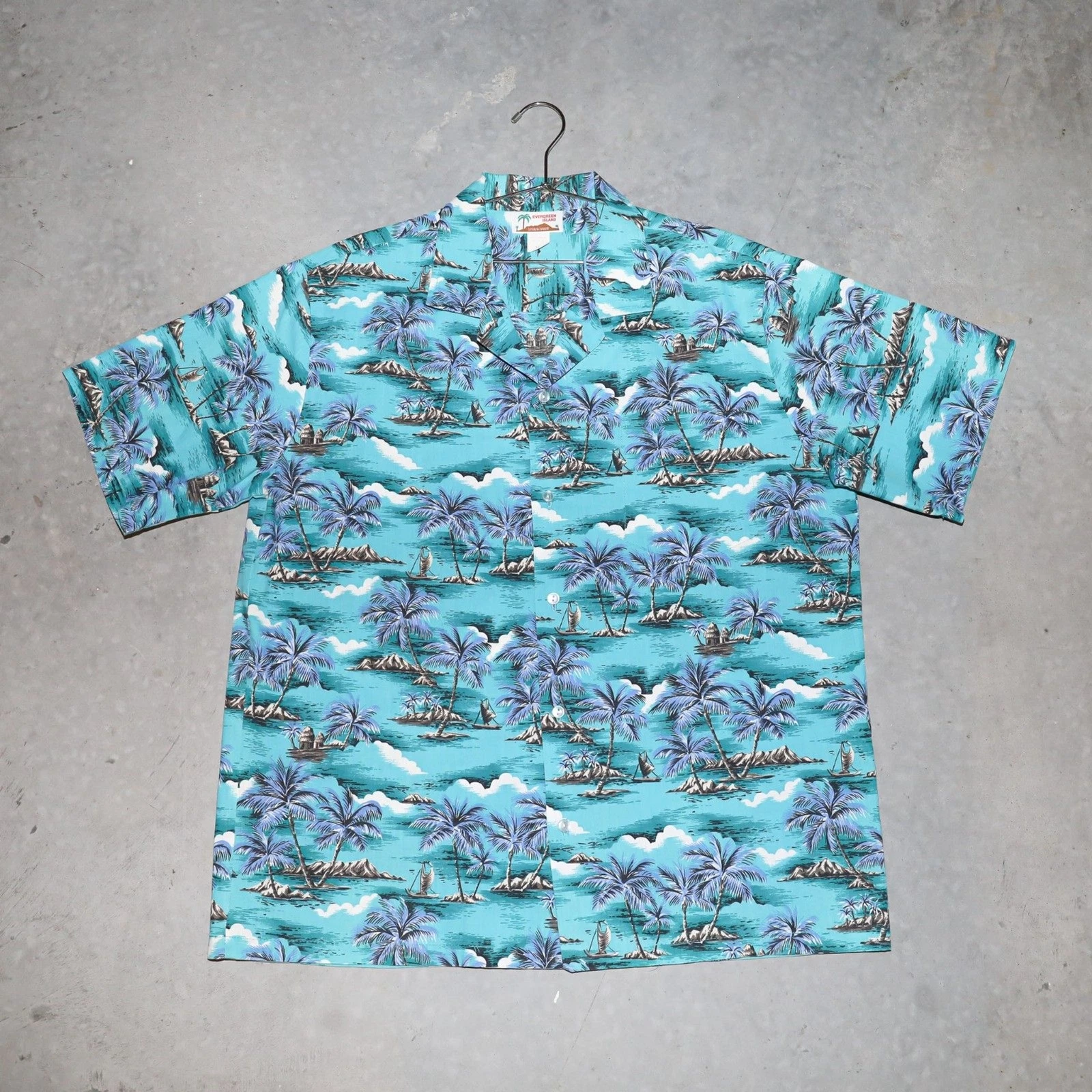 Hawaiian Print Short Sleeve Mens Shirt Summer Festival Button Down Shirt XL