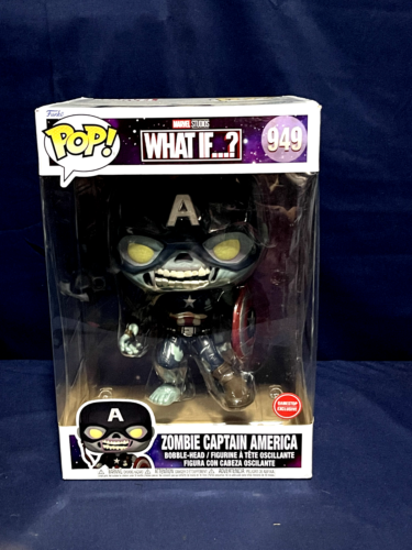 FUNKO POP MARVEL WHAT IF ZOMBIE CAPTAIN AMERICA #949 ACTION FIGURE JUMBO 10" - Picture 1 of 8