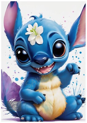 Lilo und Stitch Poster Druck Animiert Cartoon Kinder Wandbild Retro Wohndeko A4