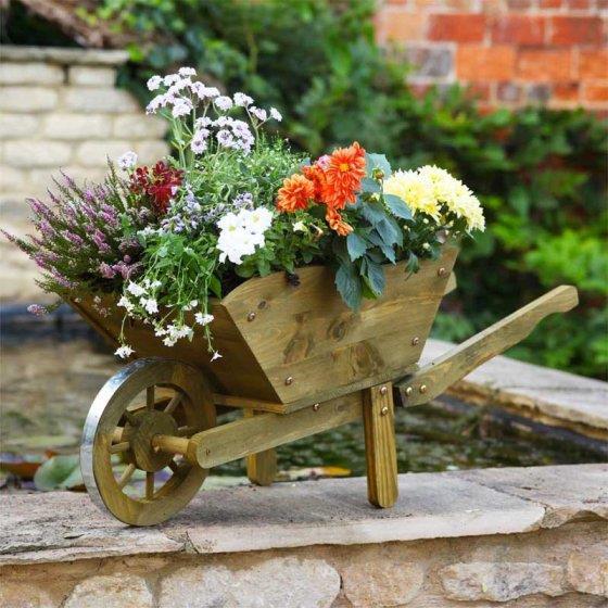 Wooden Wheelbarrow Planters Smart Garden - Image 2