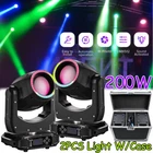 2X 200W LED Moving Head Stage Lighting Gobo Beam Spot RGBW DJ Disco Bar DMX+Case