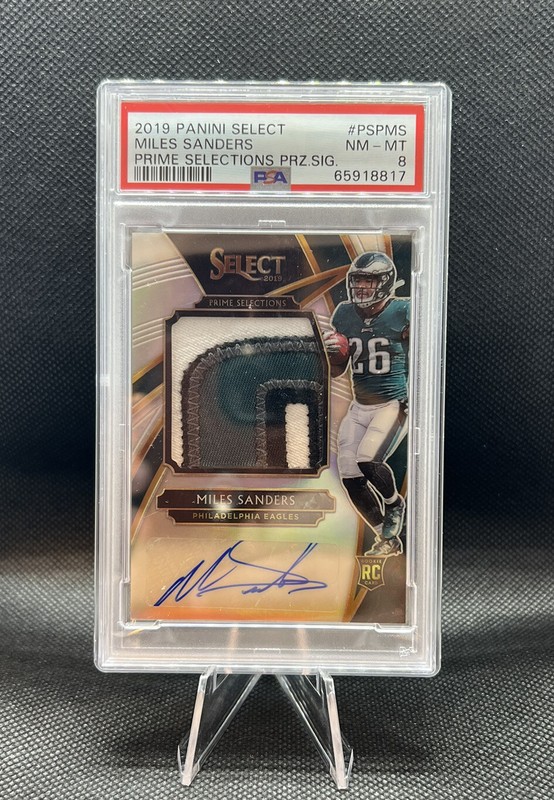 2019 Panini Select Miles Sanders RPA /49 Game Worn Patch PSA8 Rookie 🔥 🔥