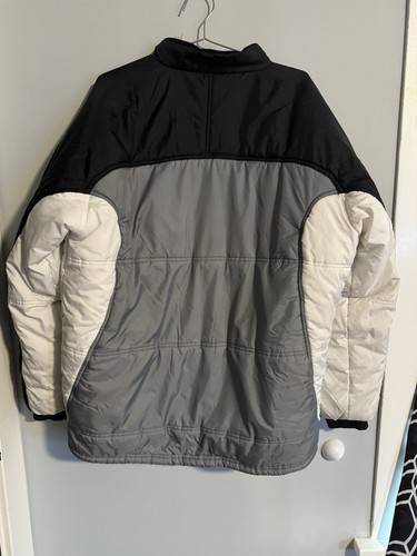 Fila Puffer Jacket Large Mens - Black Grey white Colorblock - Picture 2 of 3